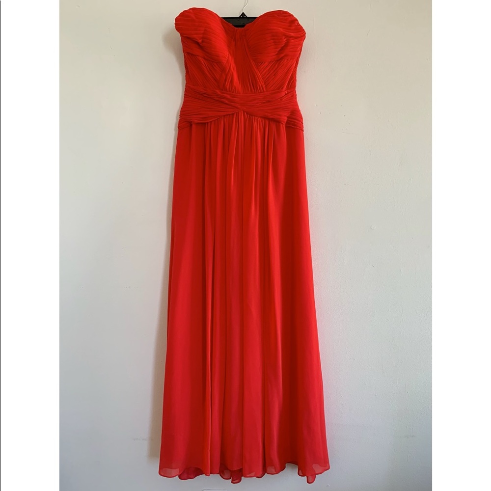 Aidan Mattox floor length salmon dress